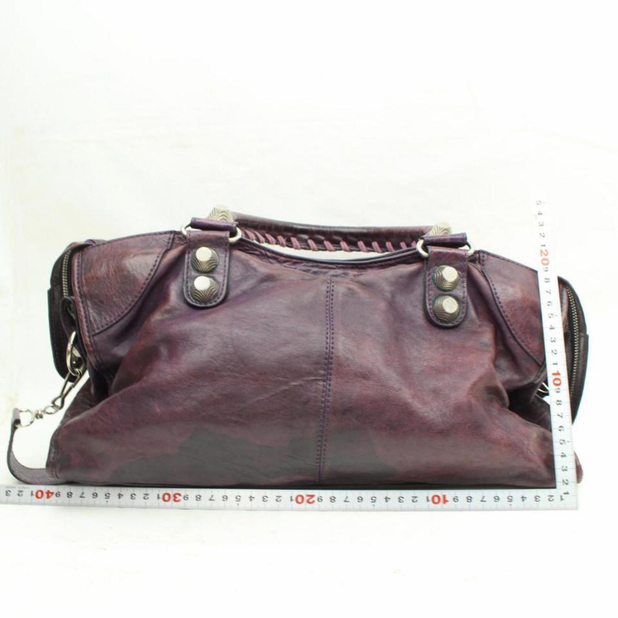 Balenciaga Bordeaux Giant The City 2way 869736 Purple Leather Shoulder bag For Sale 1