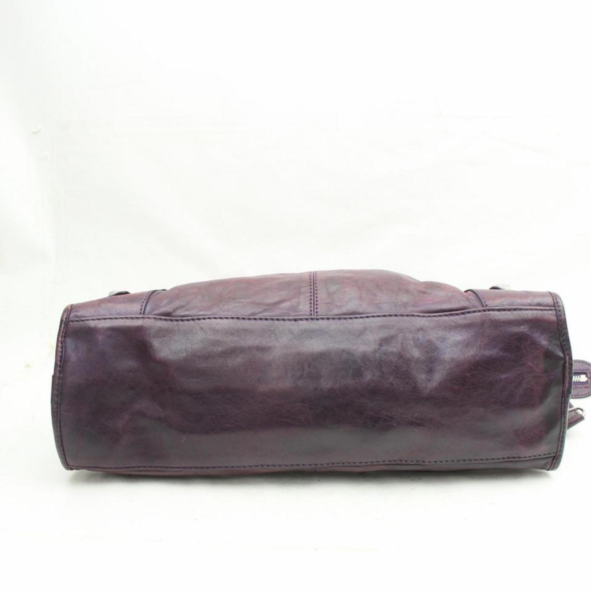 Balenciaga Bordeaux Giant The City 2way 869736 Purple Leather Shoulder bag For Sale 2