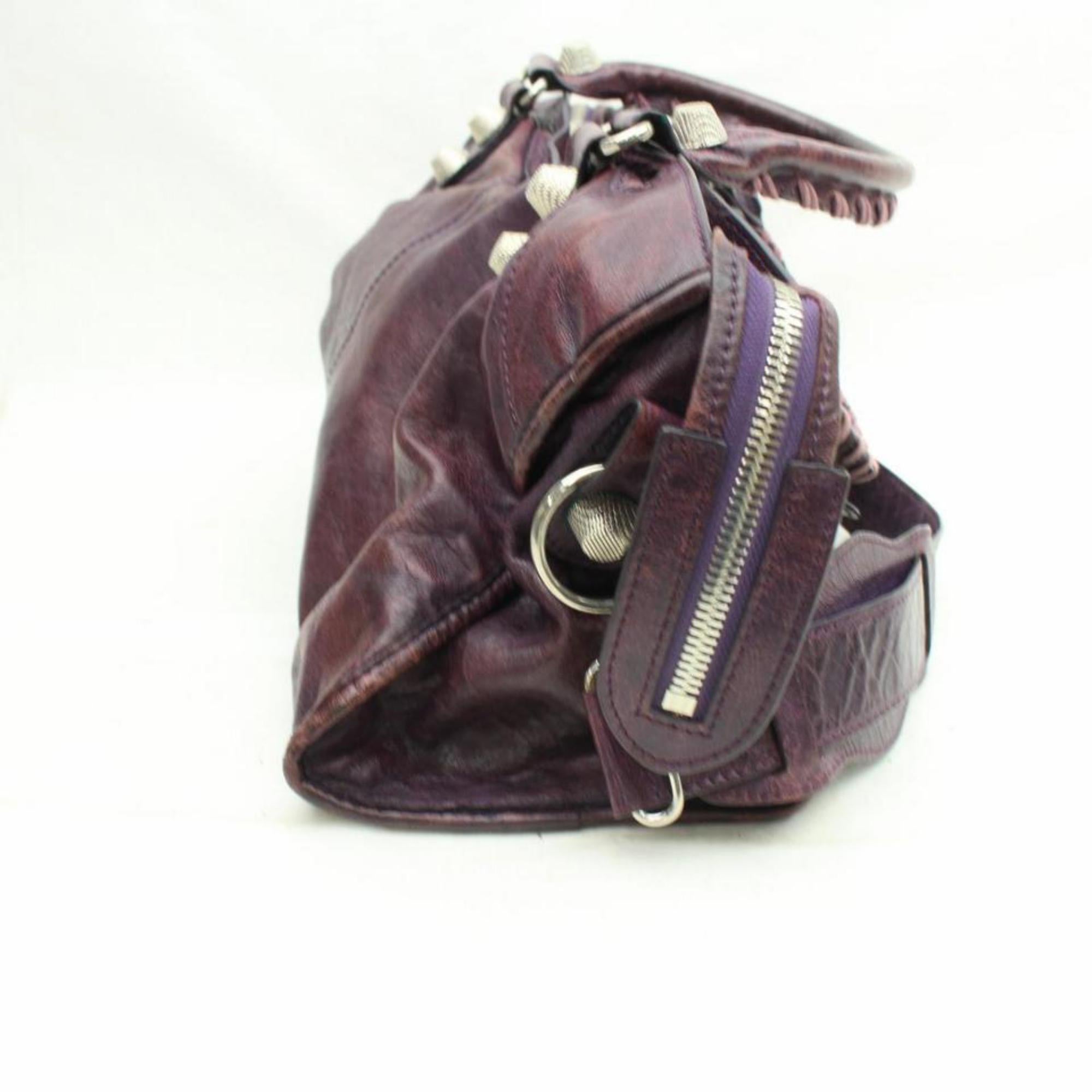 Balenciaga Bordeaux Giant The City 2way 869736 Purple Leather Shoulder bag For Sale 3