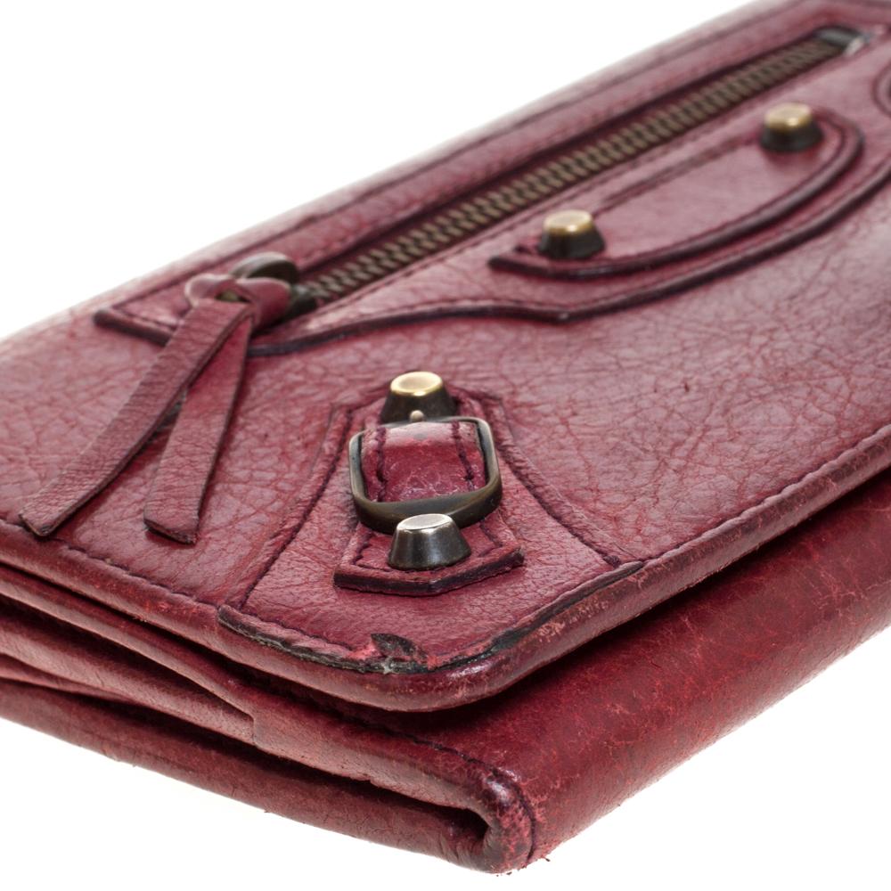 Balenciaga Bordeaux Leather City Wallet For Sale at 1stDibs ...