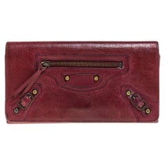 Balenciaga Bordeaux Leather City Wallet