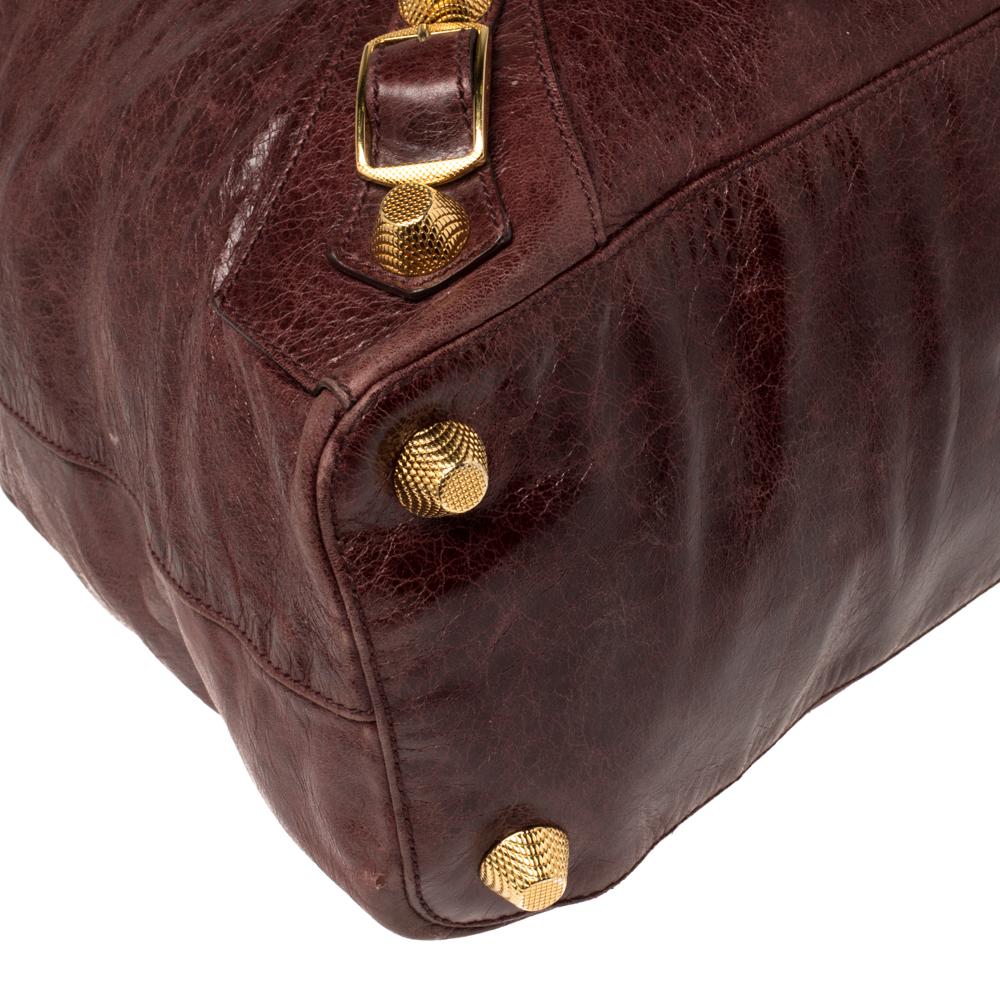 Balenciaga Bordeaux Leather GGH RTT Bag 6