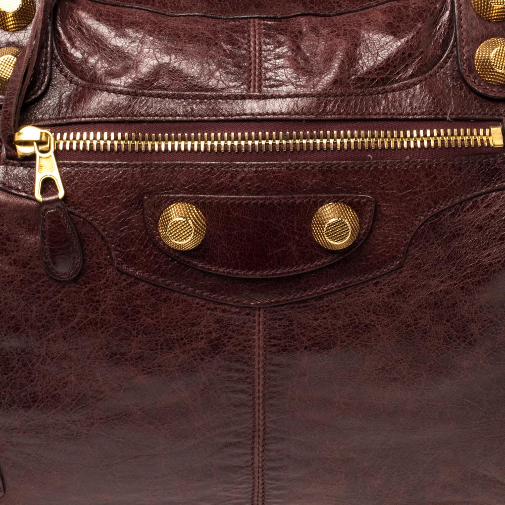 Balenciaga Bordeaux Leather GGH RTT Bag 8