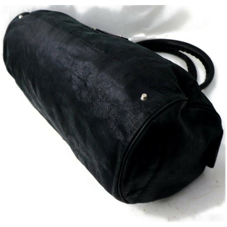 Balenciaga Boston Bag Polo Squash 871883 Black Leather Satchel at 1stDibs