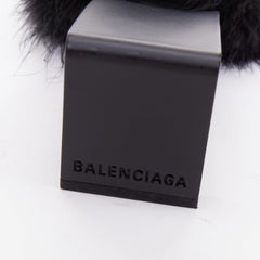 BALENCIAGA Boudoir black feather open toe slipper mule sandals EU37