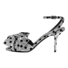 Balenciaga Bow-Detailed Polka-Dot Lame Sandals