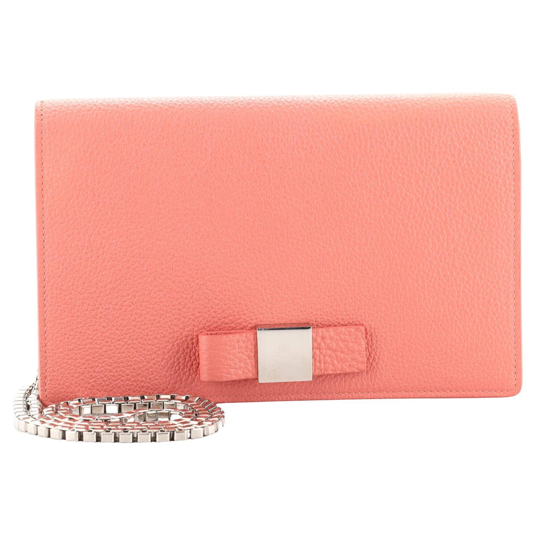 Balenciaga Bow Wallet on Chain Leather