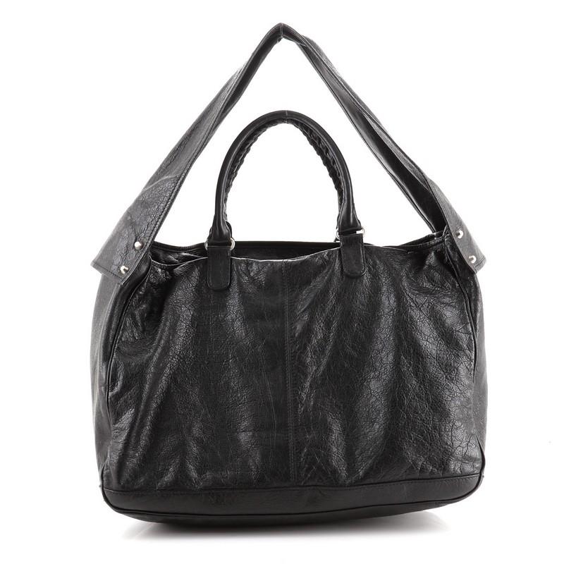 Balenciaga Bridge Classic Studs Bag Leder (Schwarz)
