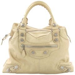 Balenciaga Brief Giant Studs Handbag Leather