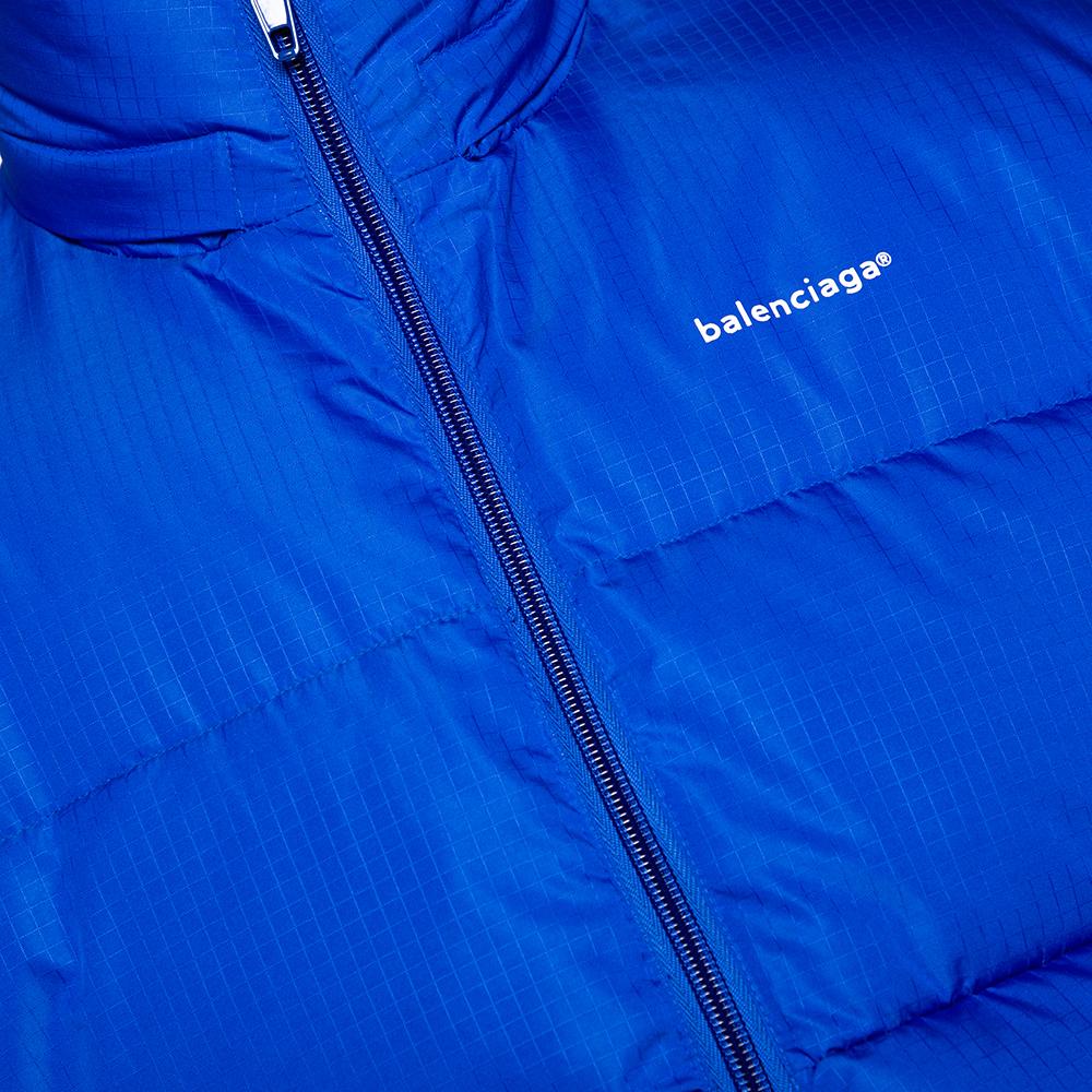 Men's Balenciaga Bright Blue Synthetic Puffer Jacket S