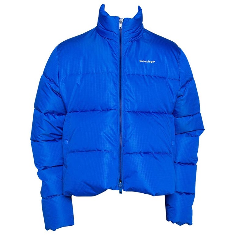 Balenciaga Bright Blue Synthetic Puffer Jacket S at 1stDibs | bright blue  puffer jacket, balenciaga luminous jacket