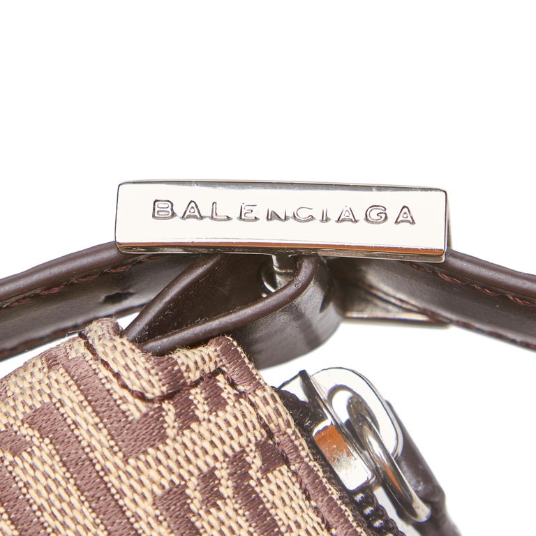 Balenciaga Brown BB Monogram Jacquard Baguette For Sale 6