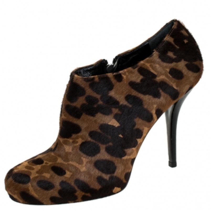 Botines de piel de becerro con estampado de leopardo marrón/negro Balenciaga talla 39 Negro en venta