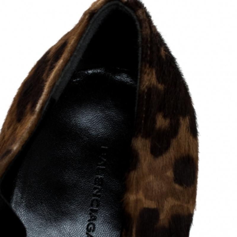 De las mujeres Botines de piel de becerro con estampado de leopardo marrón/negro Balenciaga talla 39 en venta