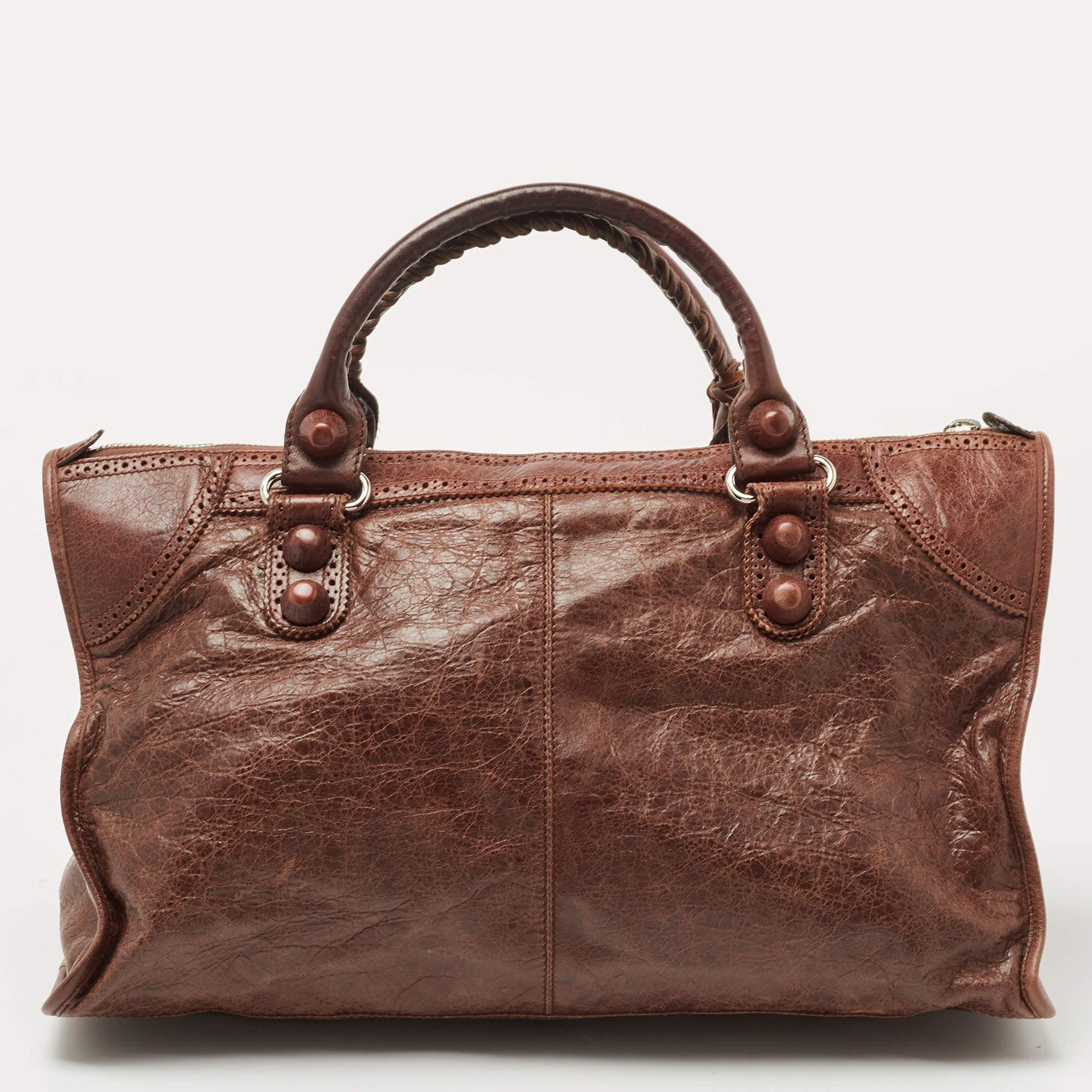 Balenciaga Brown Brogue Leather Work Tote 1