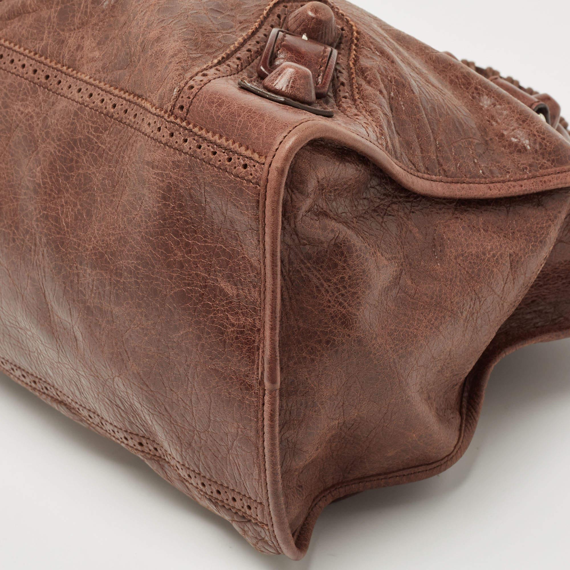 Balenciaga Brown Brogue Leather Work Tote 5