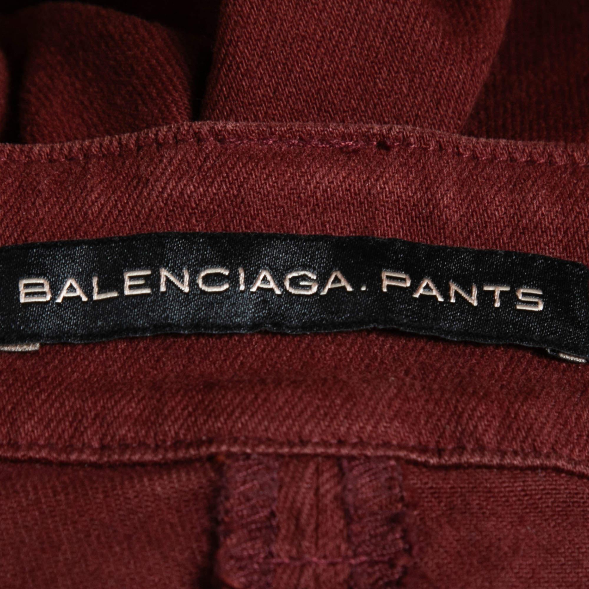 Balenciaga Brown Cotton Trousers M For Sale 1