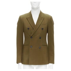 BALENCIAGA brown crepe peak lapel double breasted blazer jacket EU46 S