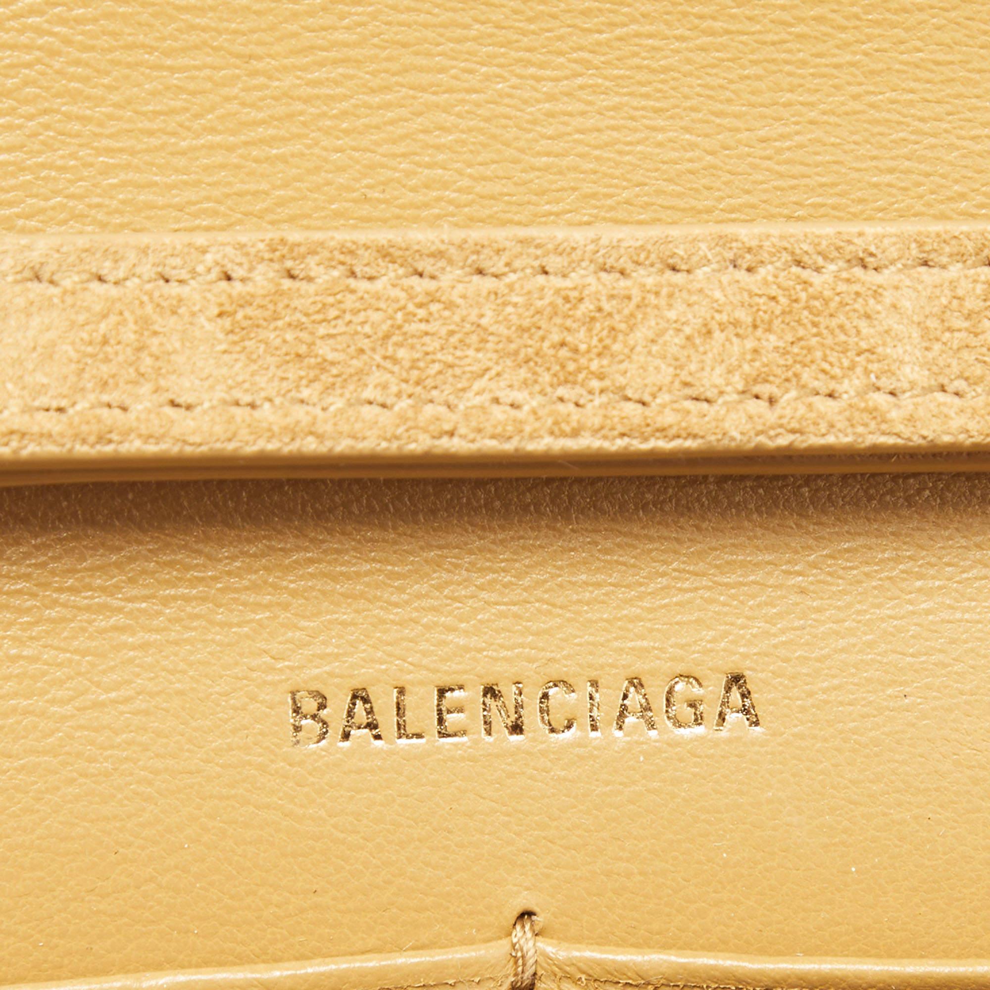 Balenciaga Brown Crystal Embellished Suede Hourglass Wallet on Chain 6
