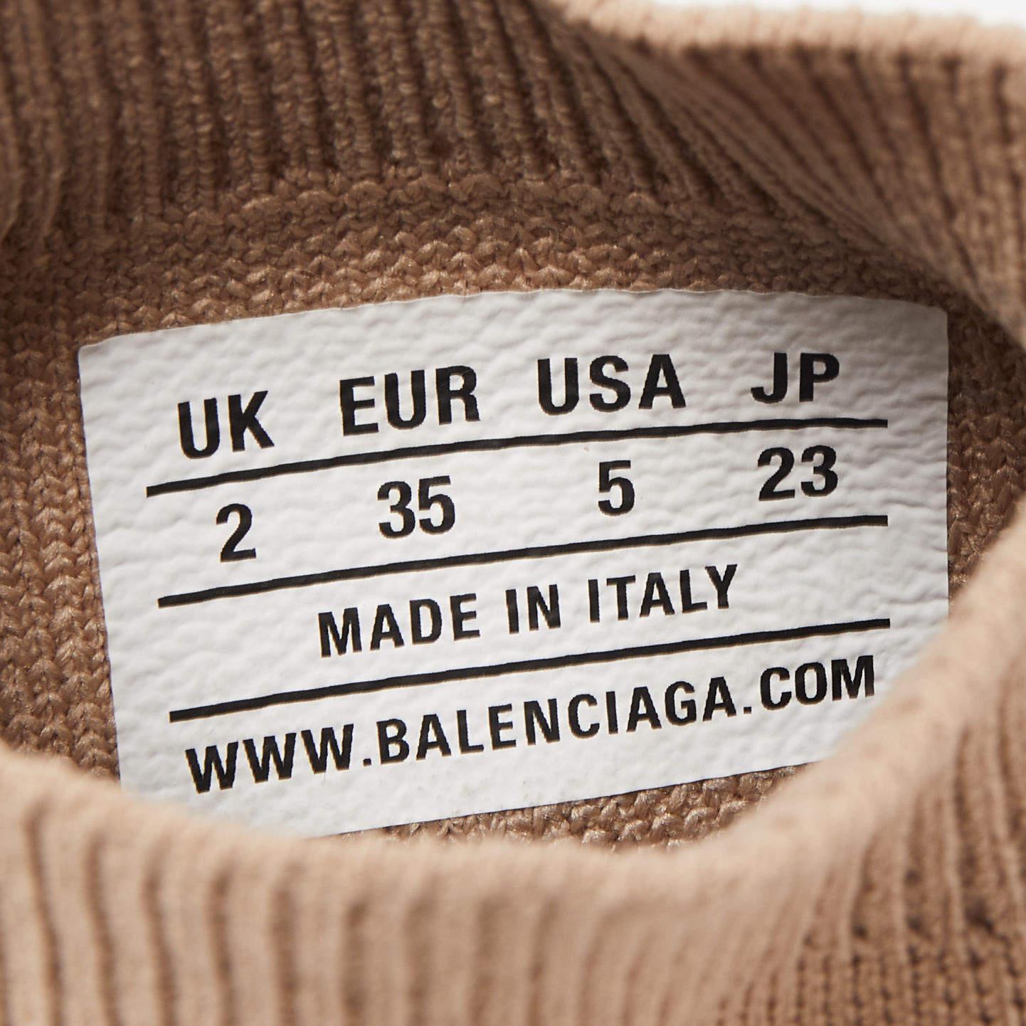 Balenciaga Brown Knit Fabric Speed Sneakers  For Sale 1