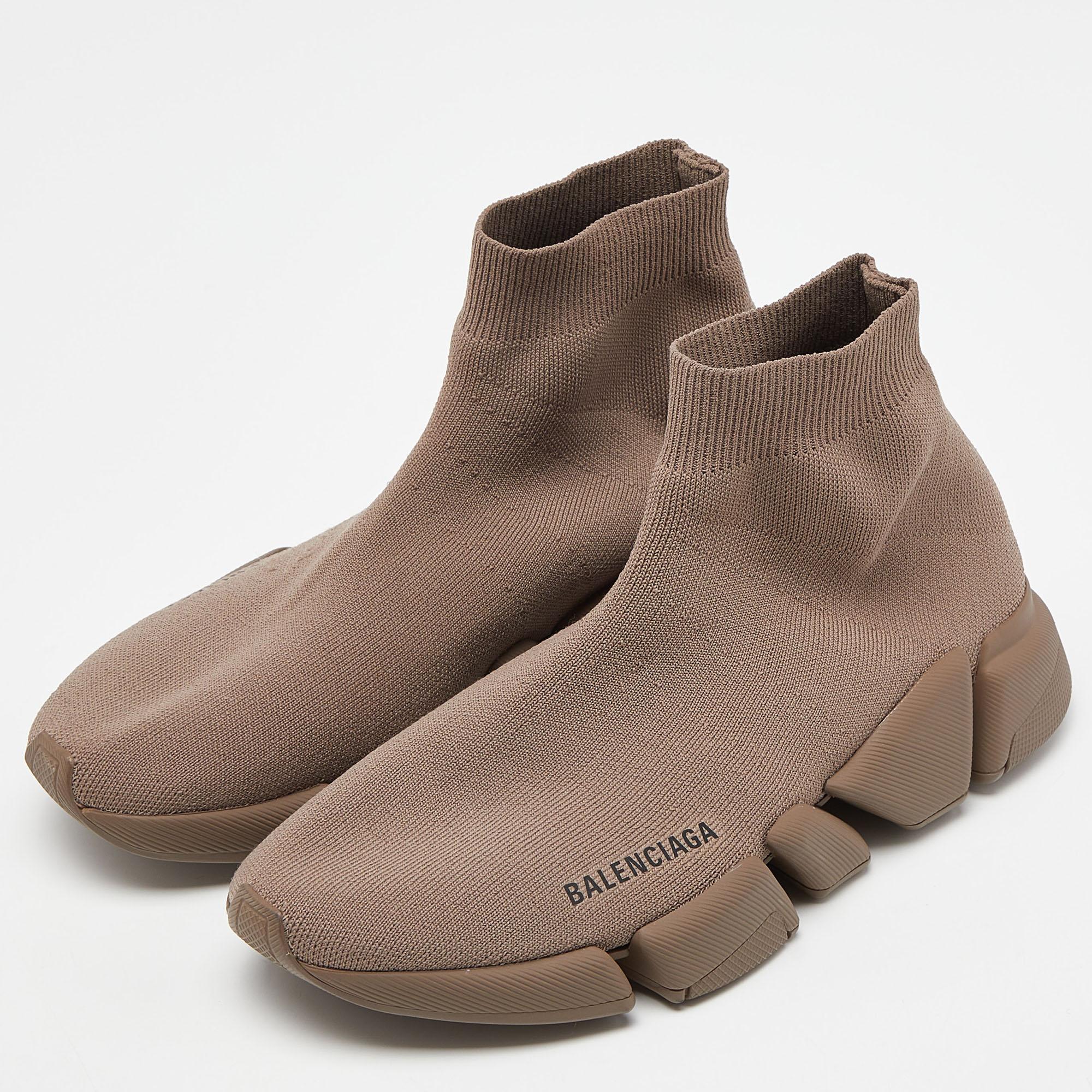 Balenciaga sock shoes brown cheap