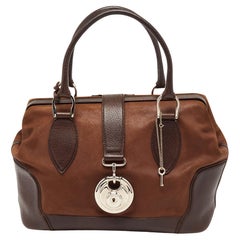Balenciaga Brown Leather and Suede Sac Superb Satchel