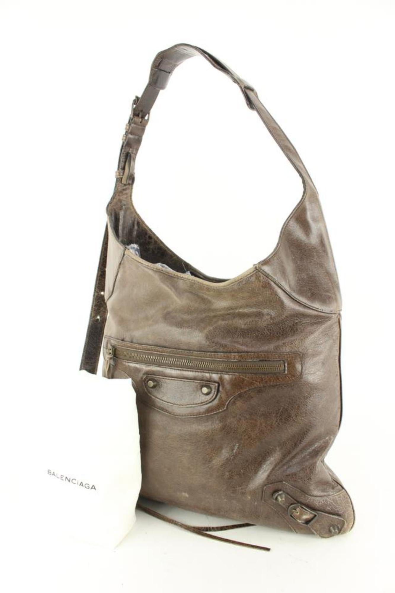 Balenciaga Brown Leather Besace Messenger Hobo Bag 91ba52s 6