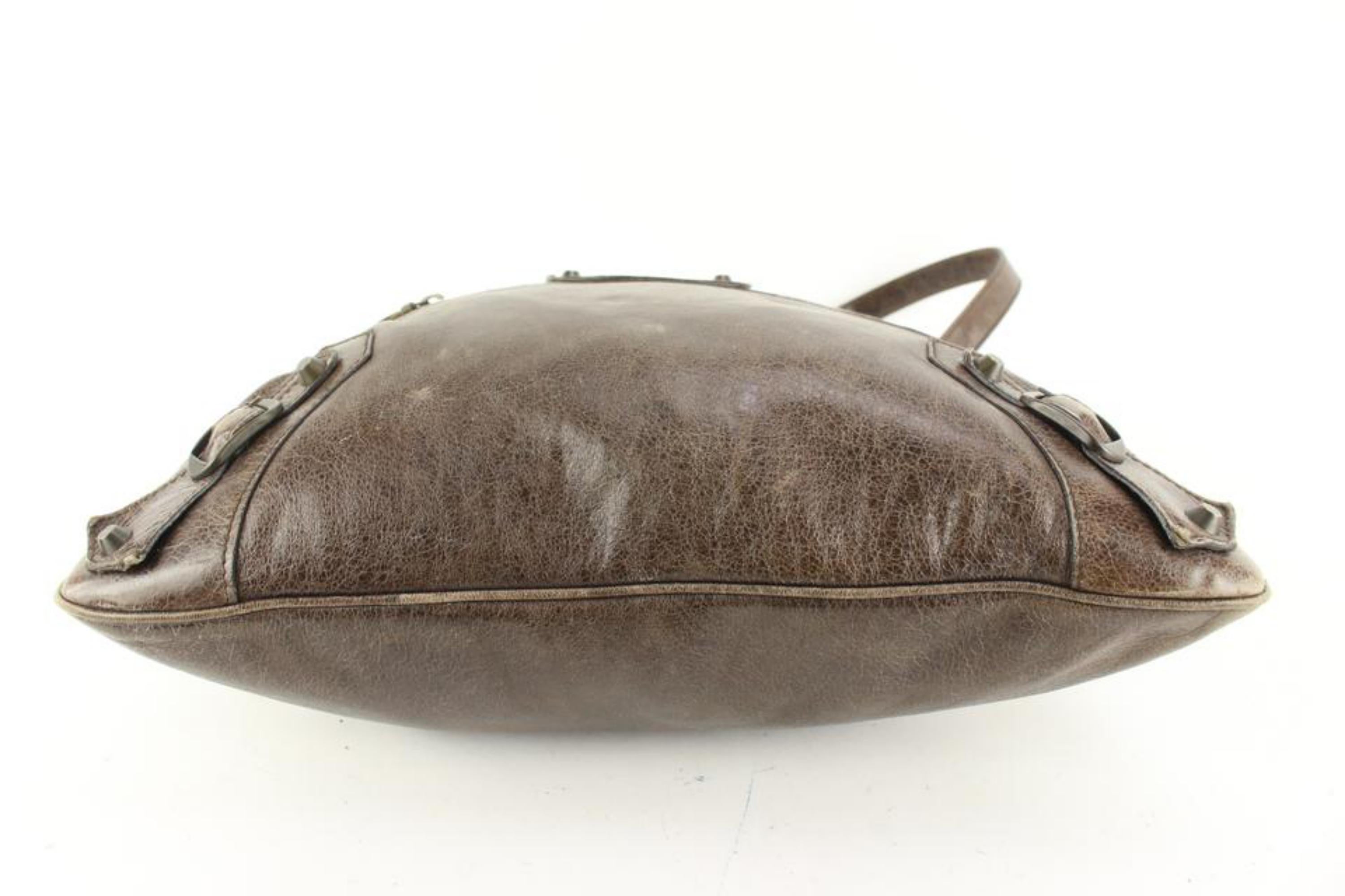 Women's Balenciaga Brown Leather Besace Messenger Hobo Bag 91ba52s