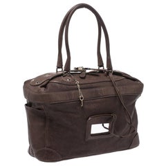 Used Balenciaga Brown Leather Box Satchel