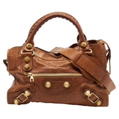 Balenciaga Brown Leather GGH City Bag