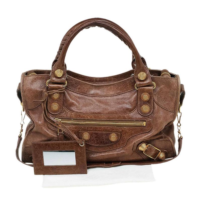 Balenciaga Brown Leather GH City Bag 5