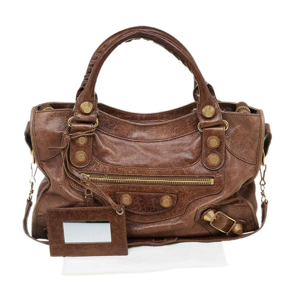 Balenciaga Brown Leather GH City Bag 6