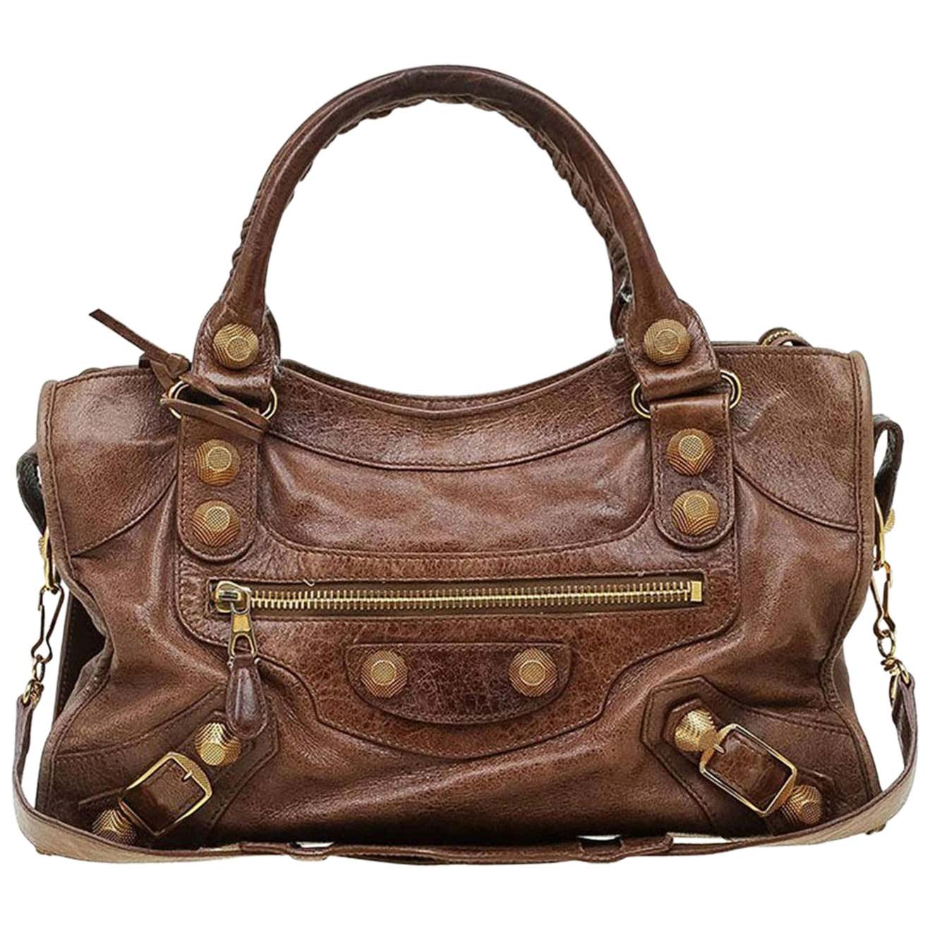Balenciaga Brown Leather GH City Bag at 1stDibs