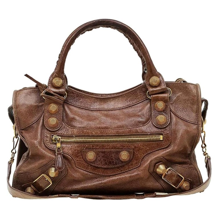 Balenciaga Brown Leather GH City Bag For Sale at 1stDibs