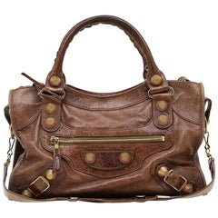 Used Balenciaga Brown Leather GH City Bag
