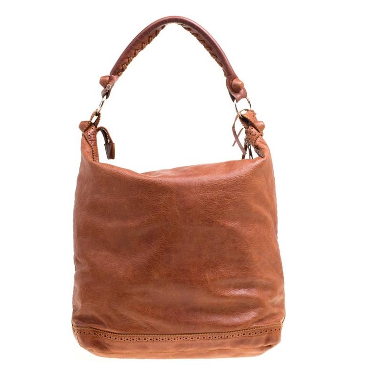 Balenciaga Brown Leather Giant Covered Brogues Day Hobo For Sale at 1stDibs