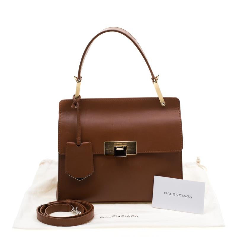 Balenciaga Brown Leather Le Dix Cartable Top Handle Bag 5