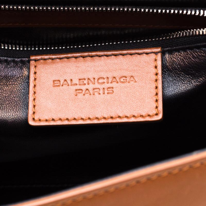 Women's Balenciaga Brown Leather Le Dix Cartable Top Handle Bag