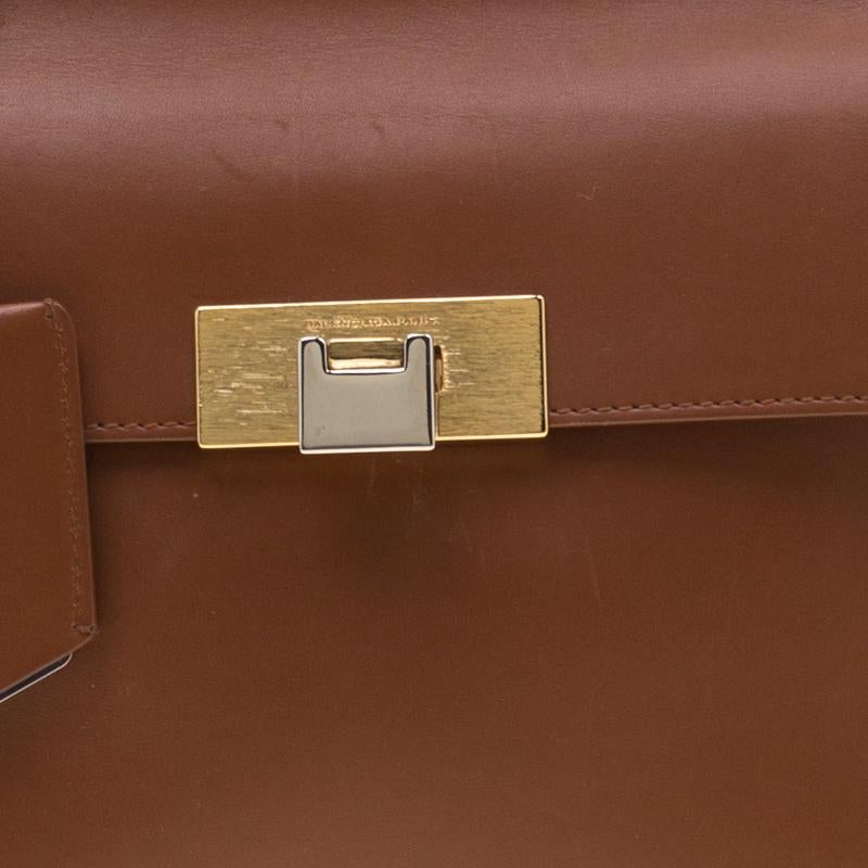 Balenciaga Brown Leather Le Dix Cartable Top Handle Bag 2