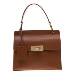 Balenciaga Brown Leather Le Dix Cartable Top Handle Bag