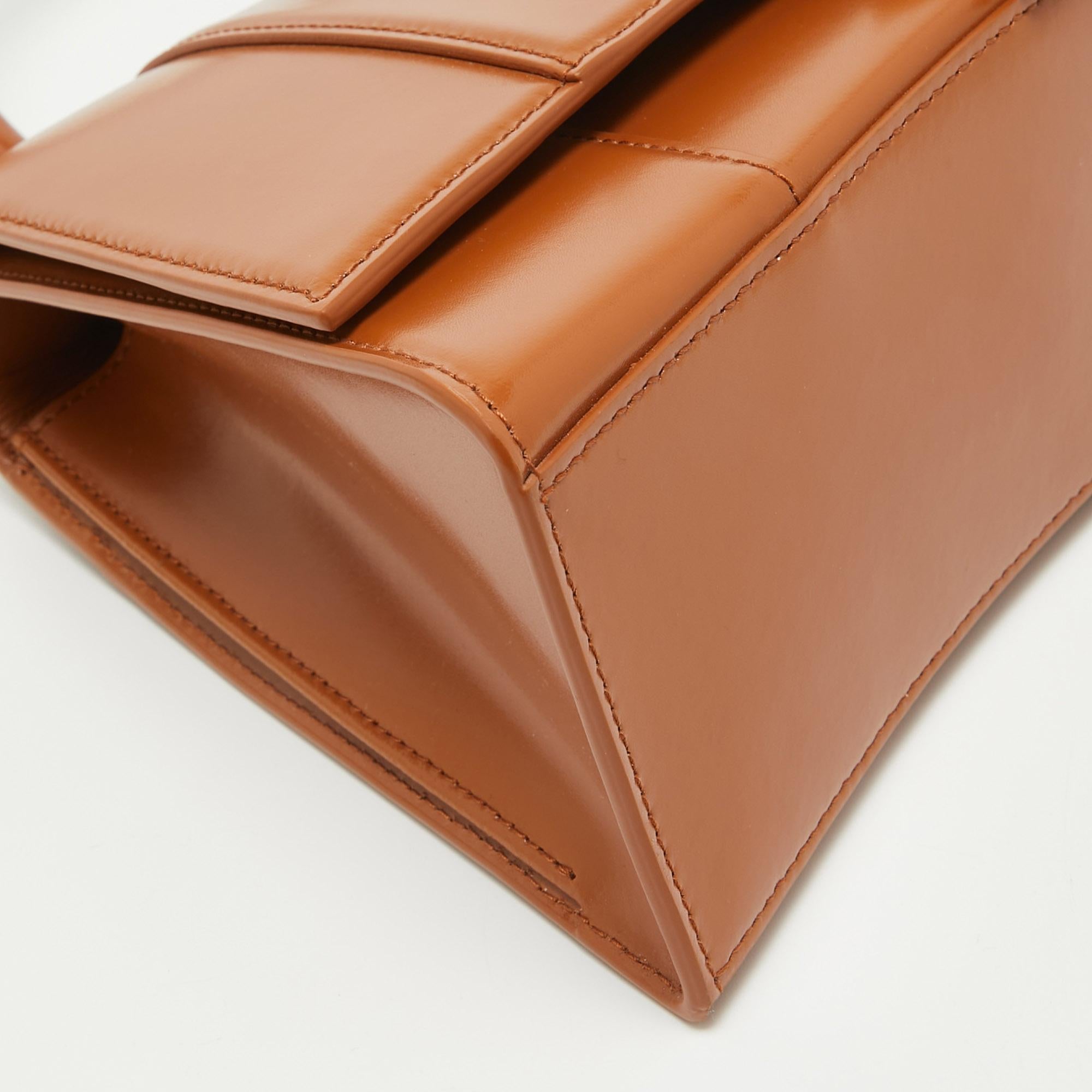 Balenciaga Brown Leather Medium Hourglass Top Handle Bag For Sale 8