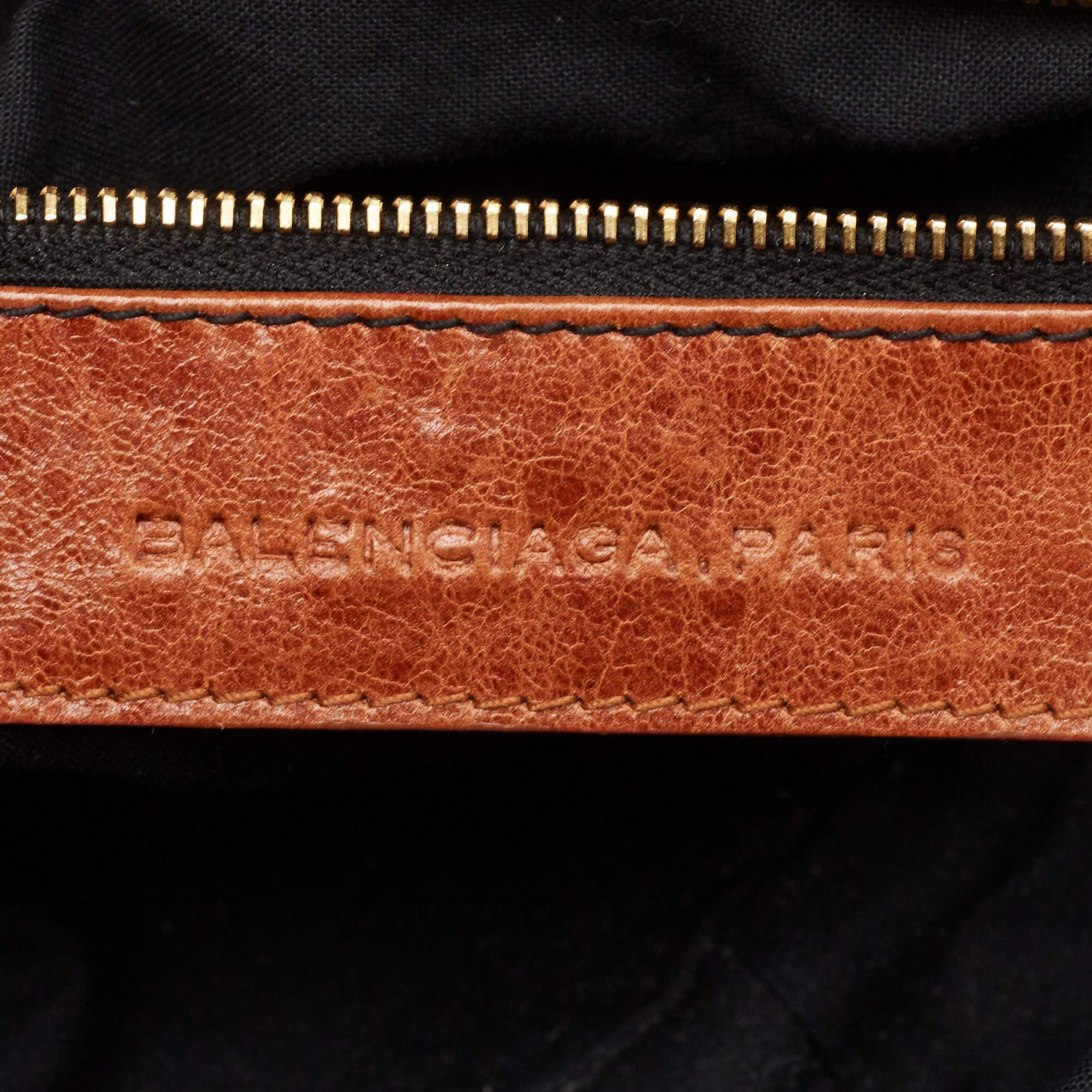 Balenciaga Brown Leder Mini GGH PomPon Tasche im Angebot 7