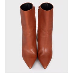Balenciaga Brown Leather Pointed Toe Ankle Boots Size 39