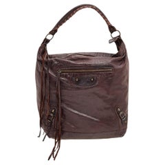 Borsa da giorno RH in pelle marrone di Balenciaga