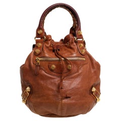 Balenciaga Brown Leather SGH Pompon Hobo