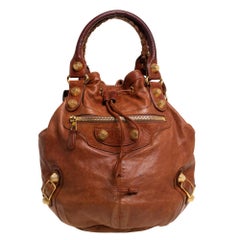 Balenciaga Brown Leather SGH Pompon Hobo