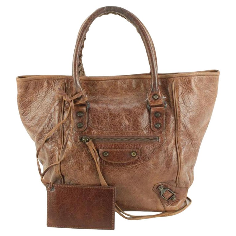 Balenciaga Brown Leather The Sunday Tote 61bl55s For Sale at 1stDibs | balenciaga  sunday tote