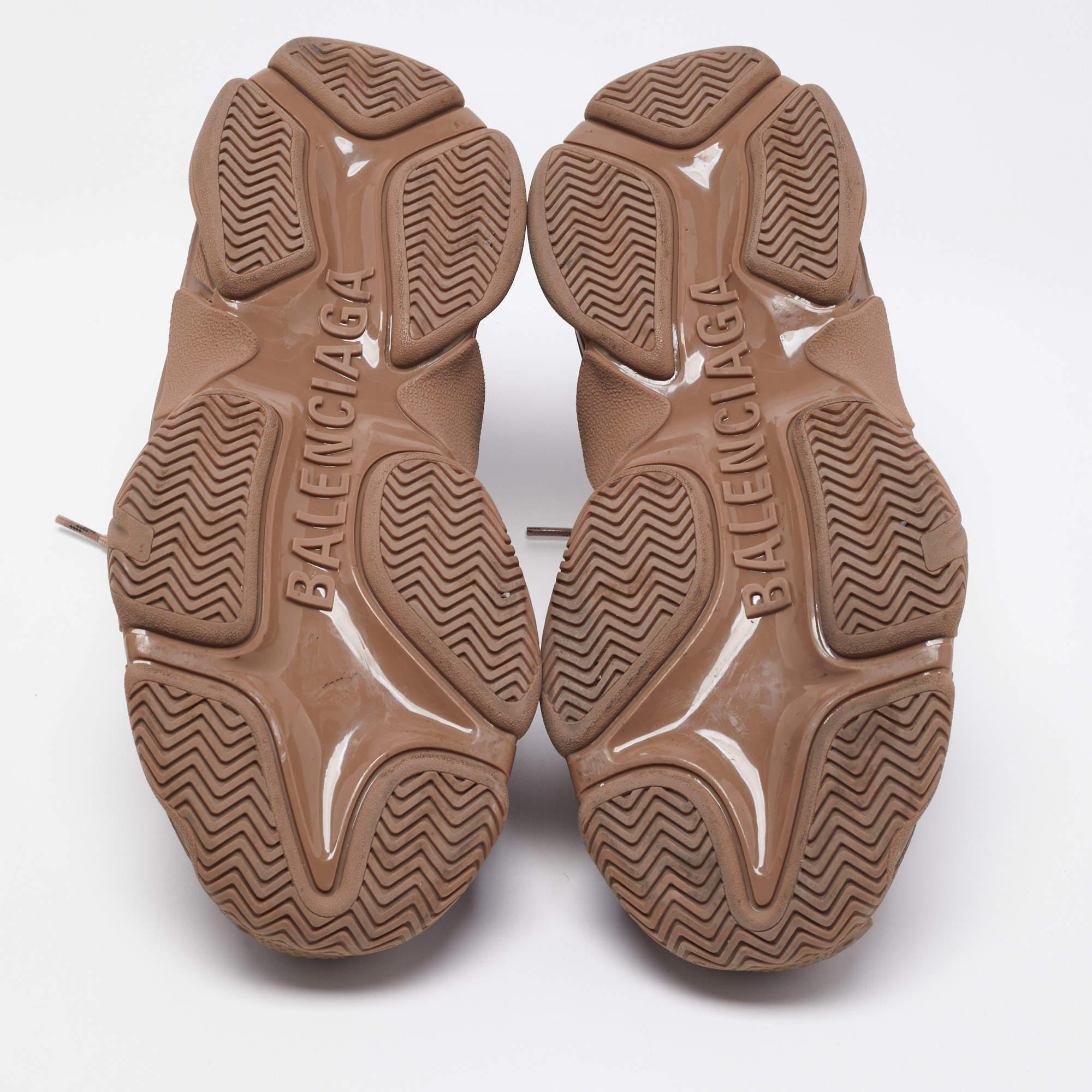 Balenciaga Brown Leather Triple S Sneakers Size 43 4