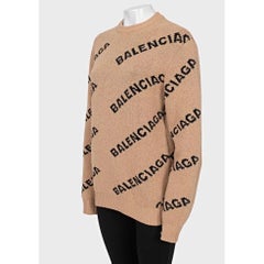 Balenciaga Brown Oversized Wool Sweater - Sz XS