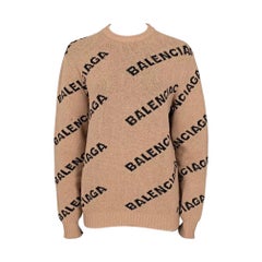 Balenciaga Brown Oversized Wool Sweater - Sz XS